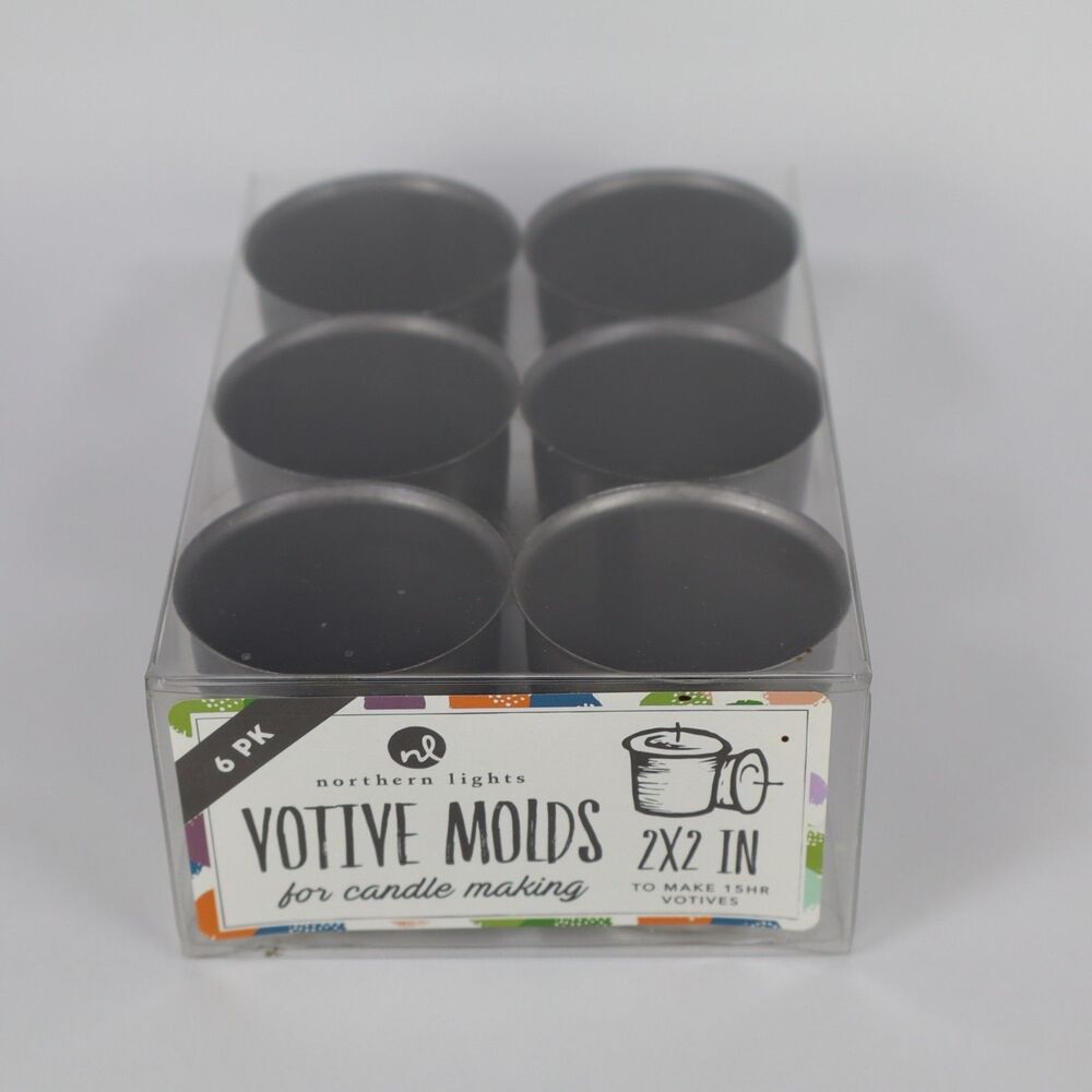 Northern Lights - 2x2 Metal Votive Candle Molds for Candle Making (6 Count)